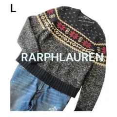 ラルフローレン ノルディック柄 ニット セーター ウール シルク混 L