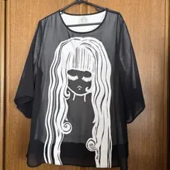 スカラー　シースルーブラックトップス