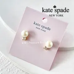 V922/kate spade/8mmクリームパールジルコニアゴールドピアス