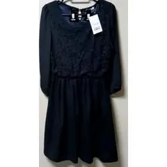 新品 黒 コルザ ワンピース L レースのサムネイル