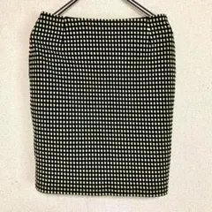 エージバイアクアガール／タイトチェックスカート　黒黄色