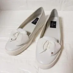 LANVIN COLLECTION リボン付きホワイトスリッポン 23.0