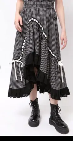 jouetie リボンステッチアシメロングスカート