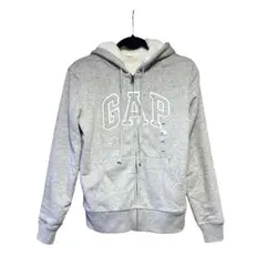 GAP フリース裏地 ジップアップパーカー グレー