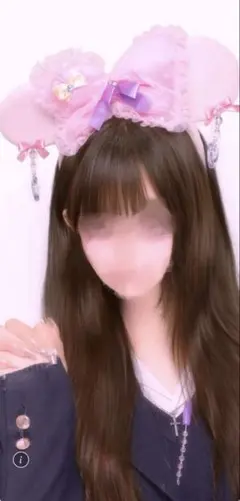 ディズニー　イヤリングカチューシャ　ピンク　ミニーリボン