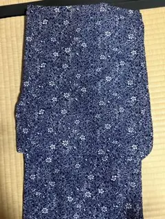 ⭐︎b690 正絹 夏用 紗紬 バチ衿 濃紺 未使用しつけ付極美品 着物