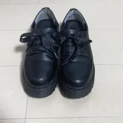 しまむら dealful 黒厚底 リボン ローファー Lのサムネイル