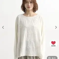 studio CLIP 3DレースロングスリーブTシャツ