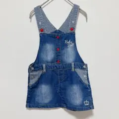 BABYDOLL 王冠ロゴ ストライプ デニムサロペットスカート 110サイズ
