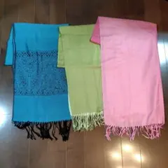 ノーブランド　ストール3点セット　キズあり　使用スミ