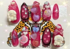 ピンク キャラクター ネイルチップ