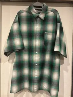 CalTop 半袖シャツ グリーン系チェック