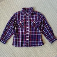 COMME CA ISM チェック柄長袖ネルシャツ 110A