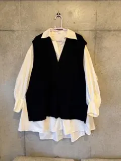 SNIDEL ベストレイヤードシャツ　ワンピース
