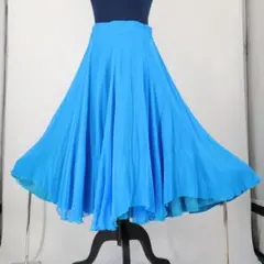 【日本製 社交ダンス衣装】ブルー Chacott スカート 青 水色 フリル
