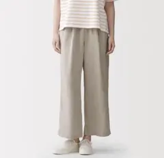 無印　洗いざらしイージーワイドパンツ　キナリ