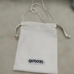 OUTDOOR PRODUCTS ホワイトショルダーバッグ　巾着　サコッシュ
