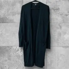 UNIQLO ロングカーディガン 黒　レディースLのサムネイル