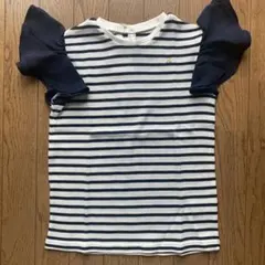 新品タグ付【140】après les cours ボーダーフリル袖 トップス