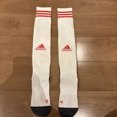 adidas サッカーソックス ホワイト/レッド S/M 22〜24cm