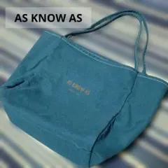 美品！【AS KNOW AS】キャンバス トートバッグ ブルーグリーン