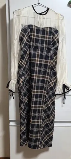 シアードッキングチェックワンピース