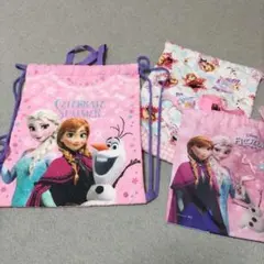 アナと雪の女王 キルティング ナップザック +おまけ巾着2点