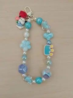 カラフルビーズ携帯ストラップ
