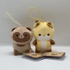 タヌキとキツネ ましゅもっち ひとくちサイズ　おすわり　たっちポーズのサムネイル