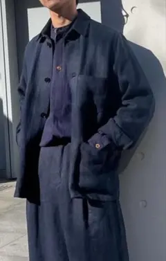 FRANK LEDER リネン セットアップ カバーオール & 2タックパンツ