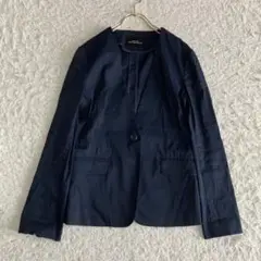 GREEN LABEL RELAXING ノーカラージャケット ネイビー 38