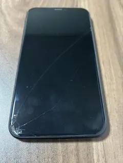 iPhone XR ブラック 画面ひび割れあり 本体 動作問題なし