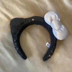 ユニバ USJ キティ カチューシャ 黒 スパンコール