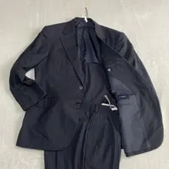 バーバリー ロンドン セットアップ ストライプ Super120’s 黒 L