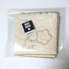 【新品タグ付】MARY QUANT 抗菌防臭 花柄タオルハンカチ 白 ホワイト
