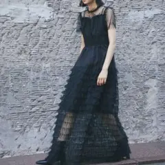 SMILE ORCHID セルフカットハイウエストマキシワンピースM ブラック