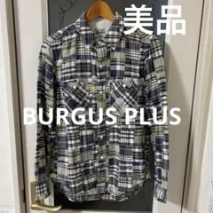 【美品】BURGUS PLUS バーガスプラス ヒノヤ パッチワーク シャツ S