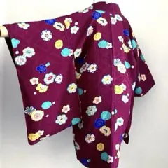 みおみゆ様専用 アンティーク長羽織　身丈93cm 地紋　正絹　花模様　N4-25