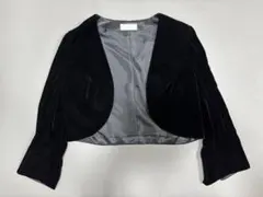 PREFERENCE ノーカラージャケット 黒 ベルベット サイズ38