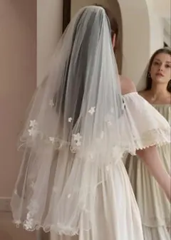 ウェディングベール 花