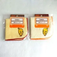 【新品】チキンラーメン ひよこちゃん刺繍 タオルハンカチ 2点セット