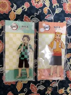 鬼滅の刃　極楽湯コラボアクリルスタンド煉獄杏寿郎竈門炭治郎