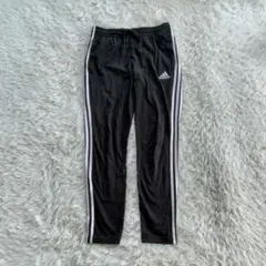 【アディダス】 スポーツパンツ 2XL 黒 三本線 ジャージ 刺繍ロゴ