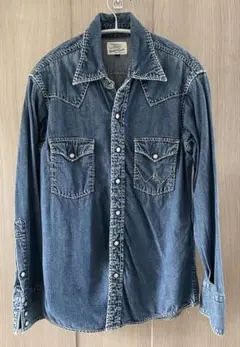 エドウィン　EDWIN ウェスタンシャツ　デニムシャツ インディゴブルー
