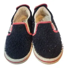 VANS キッズ スリッポン 黒 赤 17cm