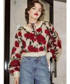 jouetie ジュエティ 2WAY 花柄 薔薇 カーディガン M 春物