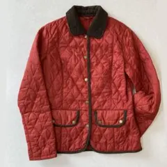 Barbour バブアー キルティング ジャケット レッド コーデュロイ襟