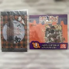 ディズニー ハロウィンお菓子パッケージ風ポーチ　デコカード＆クリアステッカー