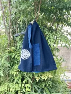 981 襤褸　古布　リメイク　バッグ　藍染　藍染め　筒描き　パッチワーク　刺し子