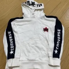 CONVERSE パーカー ホワイト 袖ライン ロゴ